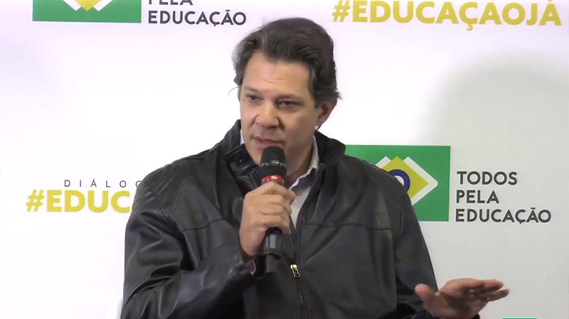 Fernando Haddad durante sabatina do Todos pela Educação