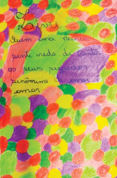 O uso de poemas é uma das características das obras da artista explorada pela turma. Arquivo pessoal/Isabel de Sá e Sirlene Rodrigues