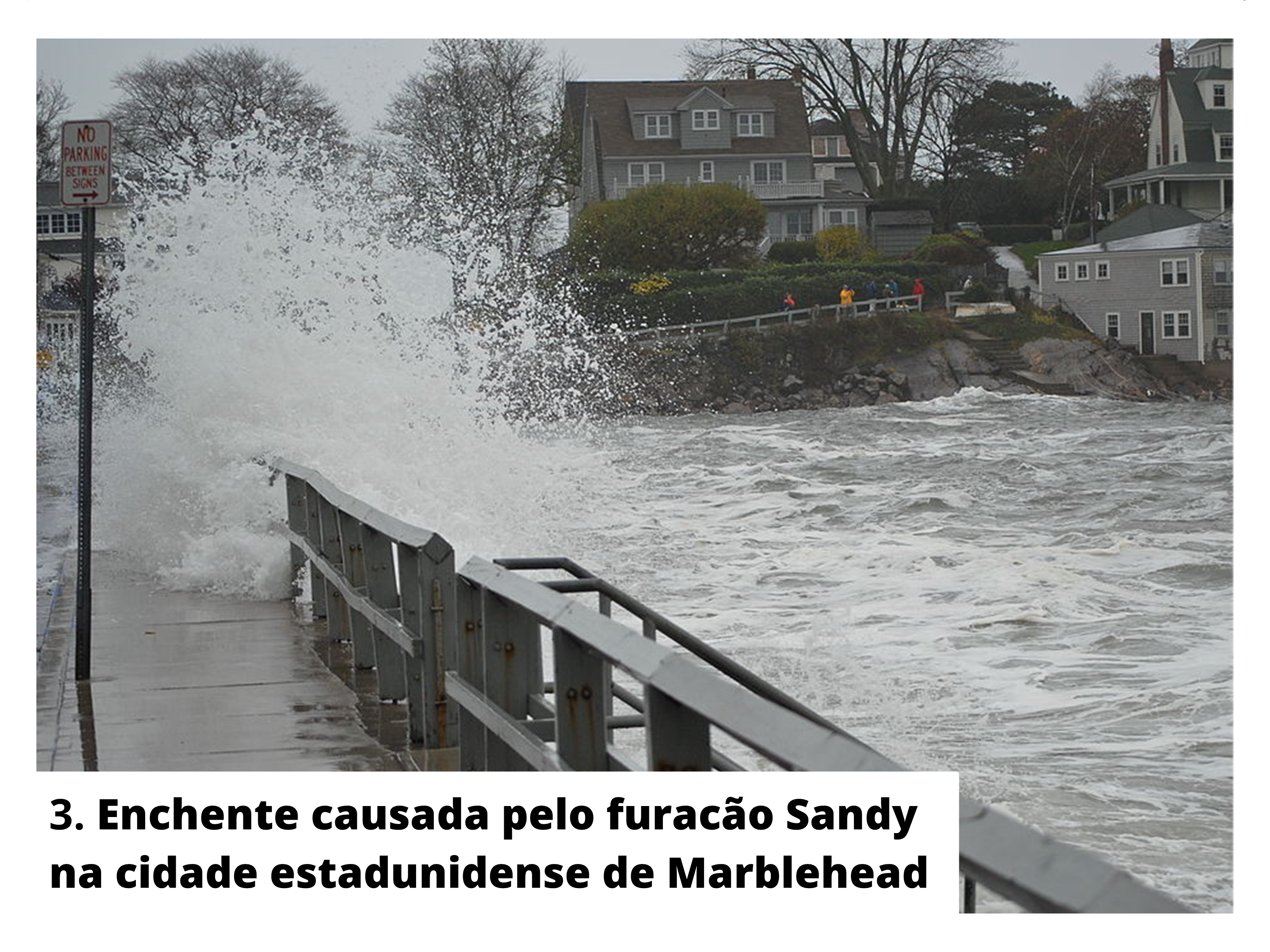 Figura 3. Enchente causada pelo furacão Sandy na cidade estadunidense de Marblehead