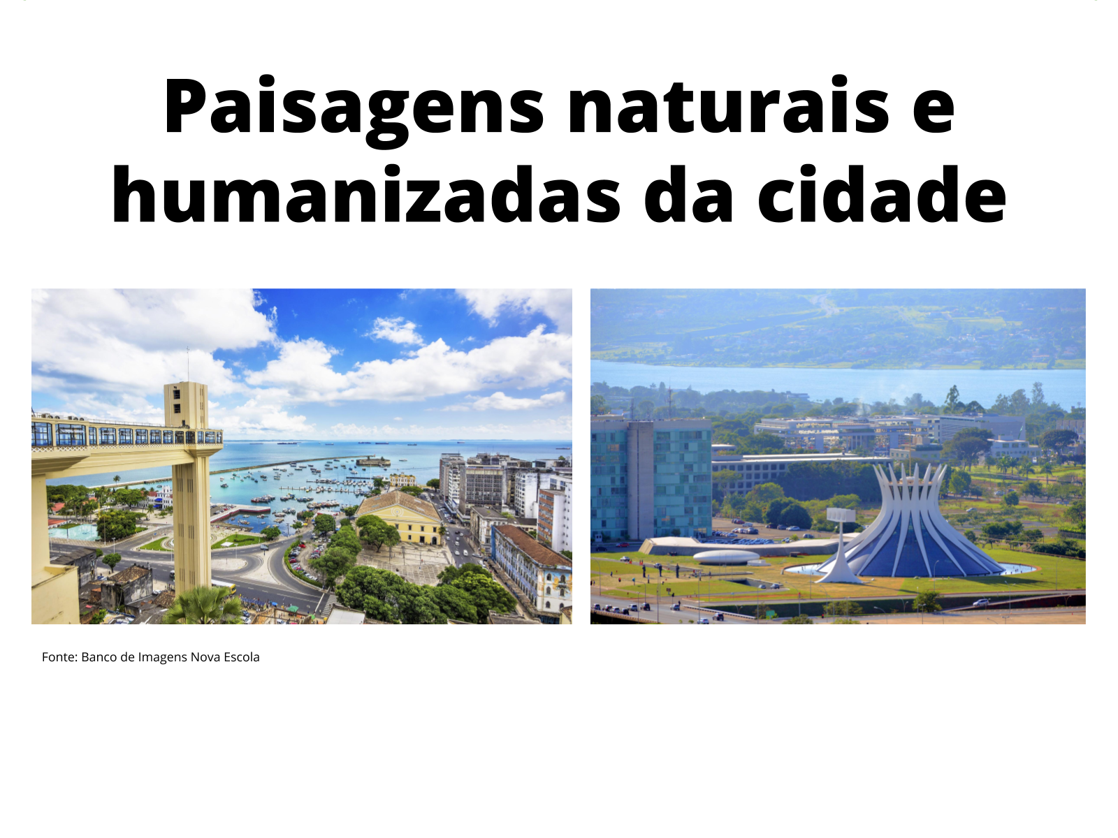 Paisagens naturais e antrópicas da cidade Planos de aula º ano Geografia