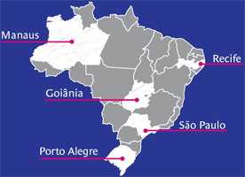 Cidades-sede das instituições pesquisadas. Ilustração: Bruno Algarve