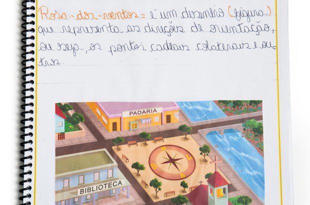 Conceitos-chave Conteúdos importantes entraram no dicionário dos alunos, que os descreviam à sua maneira. Suellen Martins, por exemplo, escreveu sobre a rosa dos ventos, estudada na etapa em que todos debateram orientação. Roberto Chacur