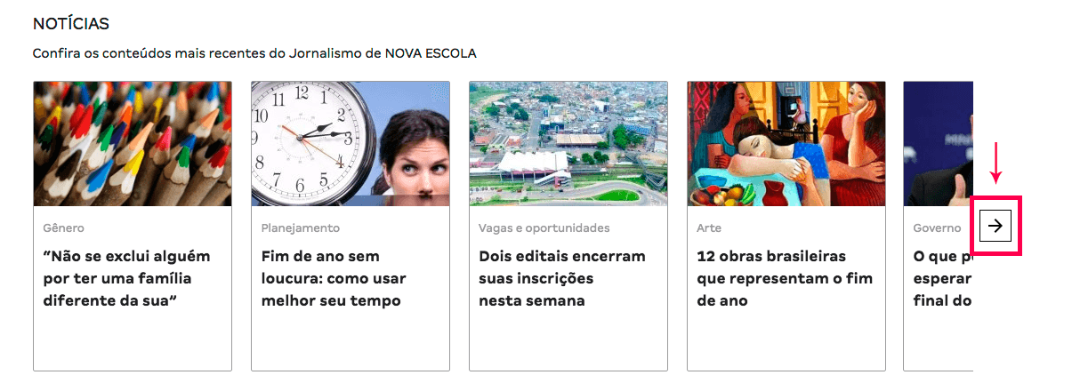 Novos blocos no novo site da NOVA ESCOLA