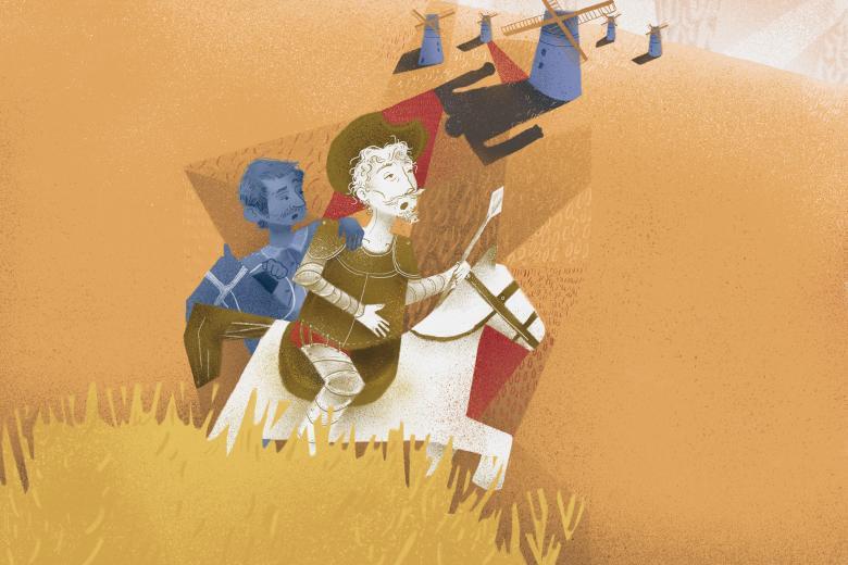 Ilustração da matéria sobre Dom Quixote