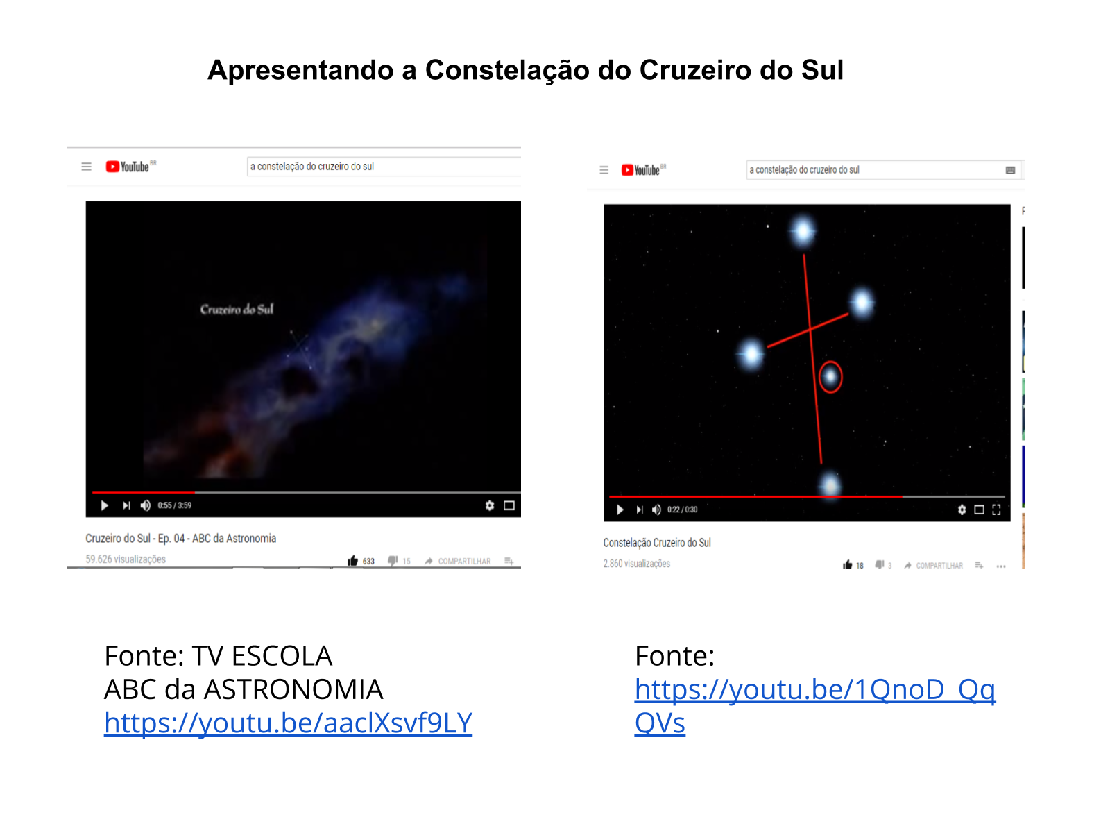 Plano De Aula 5Âº Ano Ciencias Observacao Da Constelacao Do Cruzeiro Do Sul Em Tempo Real