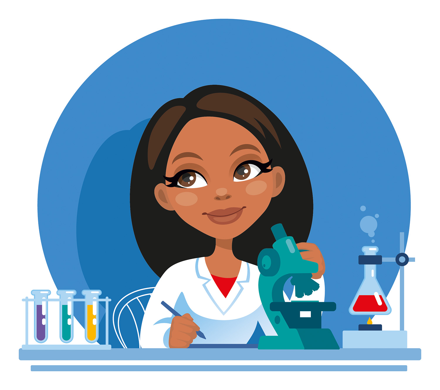 Imagem 4: ilustração de uma cientista mulher negra