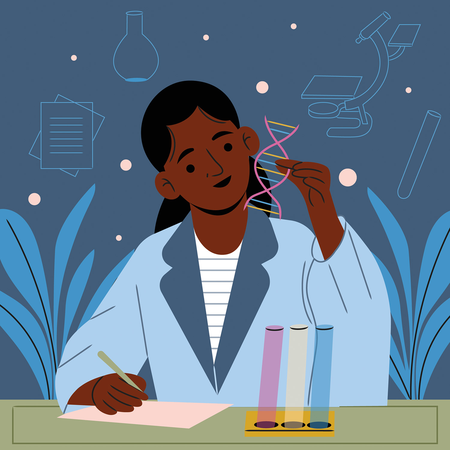 Imagem 6: ilustração de uma cientista mulher negra