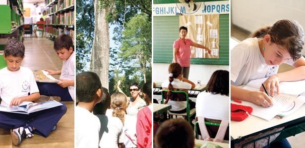TRABALHO EM ETAPAS Pesquisa, visita de campo, estudo em sala e produção <i>(da esq. para a dir.)</i> são eixos do projeto Foto: Raoni Madalena