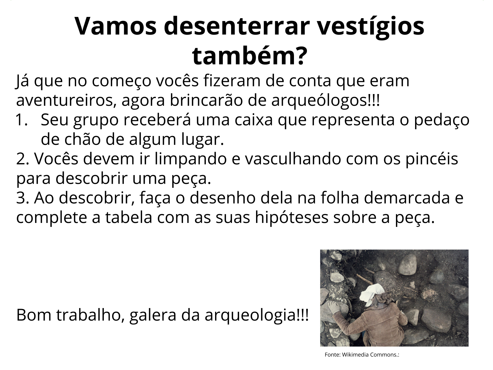 Plano de aula - 4º ano - Vestígios dos primeiros humanos: “tesouros” de ...