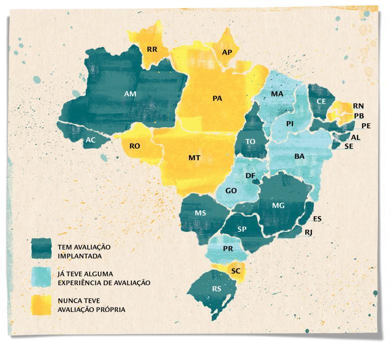 Mapa sobre os estados que tiveram avaliação própria