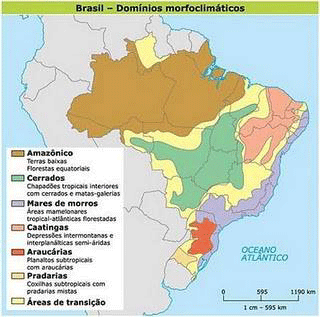 Domínios morfoclimáticos. Fonte: Aziz N. Ab¿Saber, 1975.