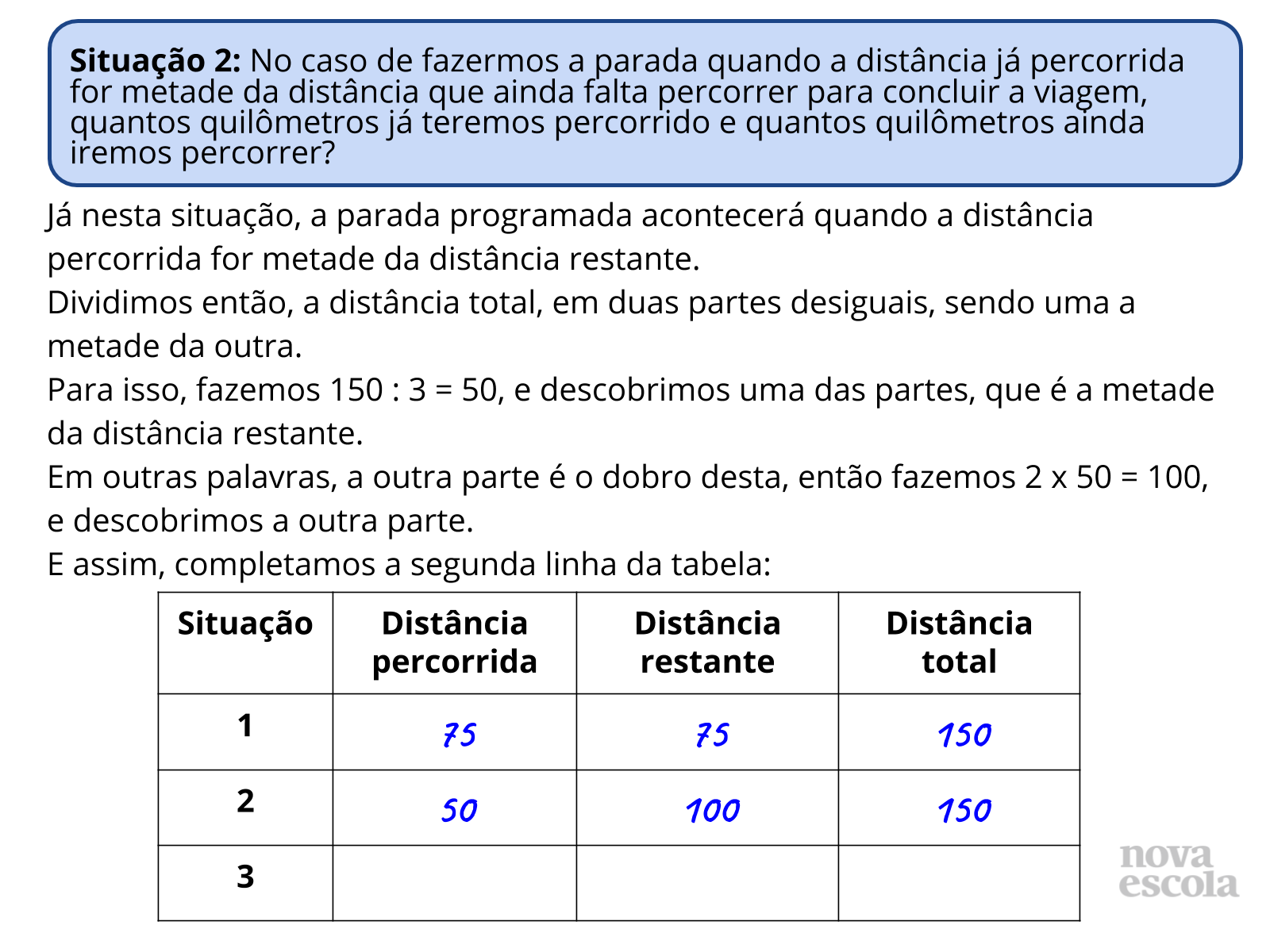 Calculando distâncias percorridas em duas etapas de uma viagem - Planos ...