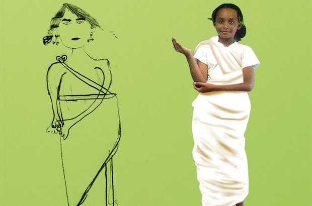 Alguns alunos posaram como as esculturas para que o restante da turma pudesse desenhá-los. Arquivo pessoal/Agda