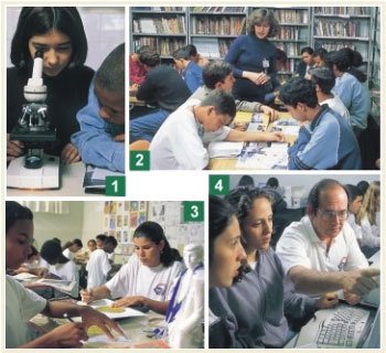 Há 42 anos a Escola Idalina funciona no mesmo prédio: a agitação das turmas de Ensino Fundamental e Médio é acompanhada de perto... Foto: Masao Goto Filho