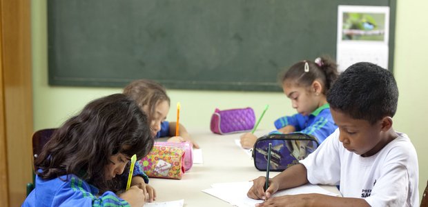 Crianças da pré-escola da Escola de Educação Infantil do Ses. Imagem:Tamires Kopp