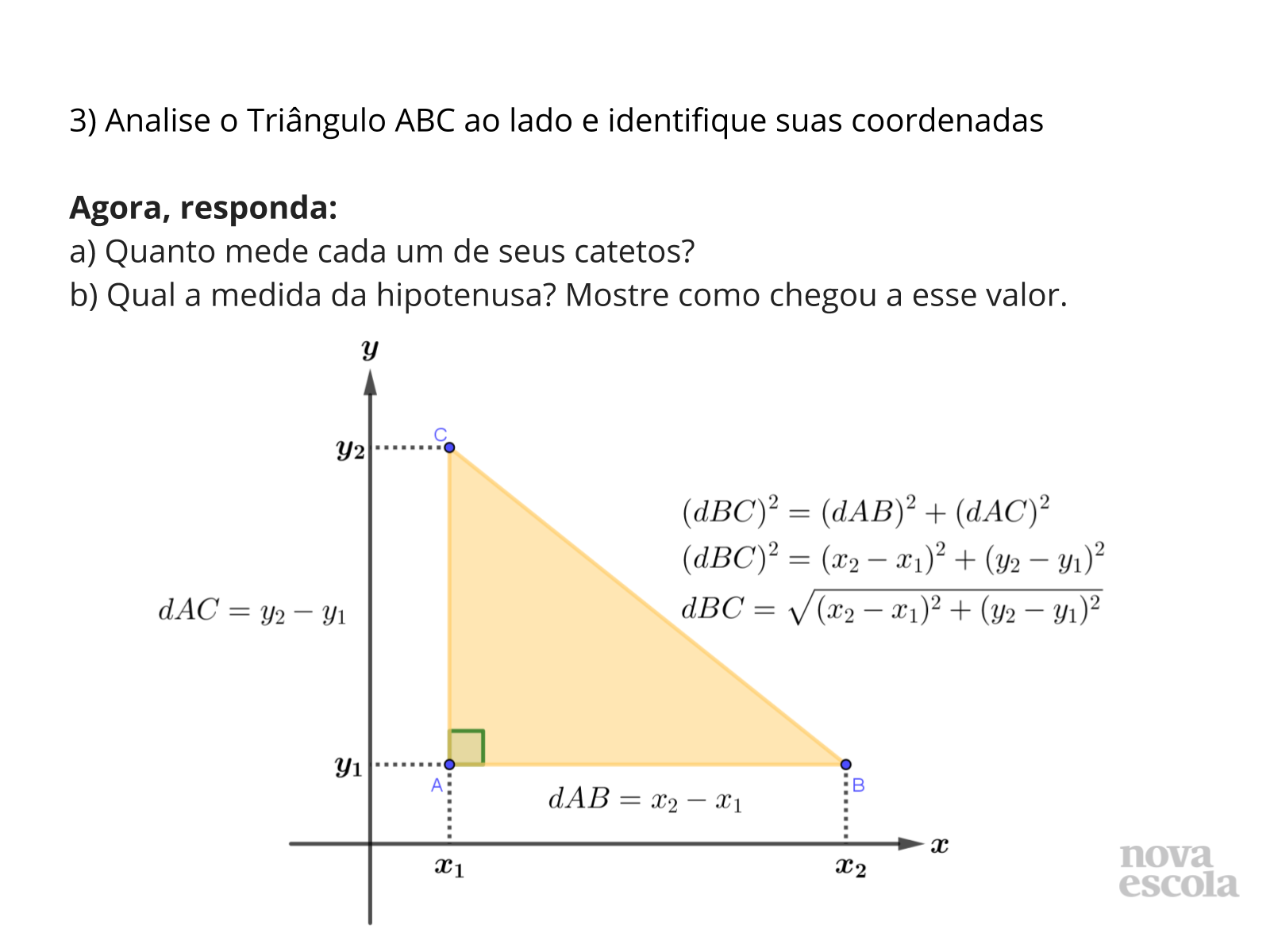 Plano de aula - 9º ano - Encontrando a distância entre dois pontos