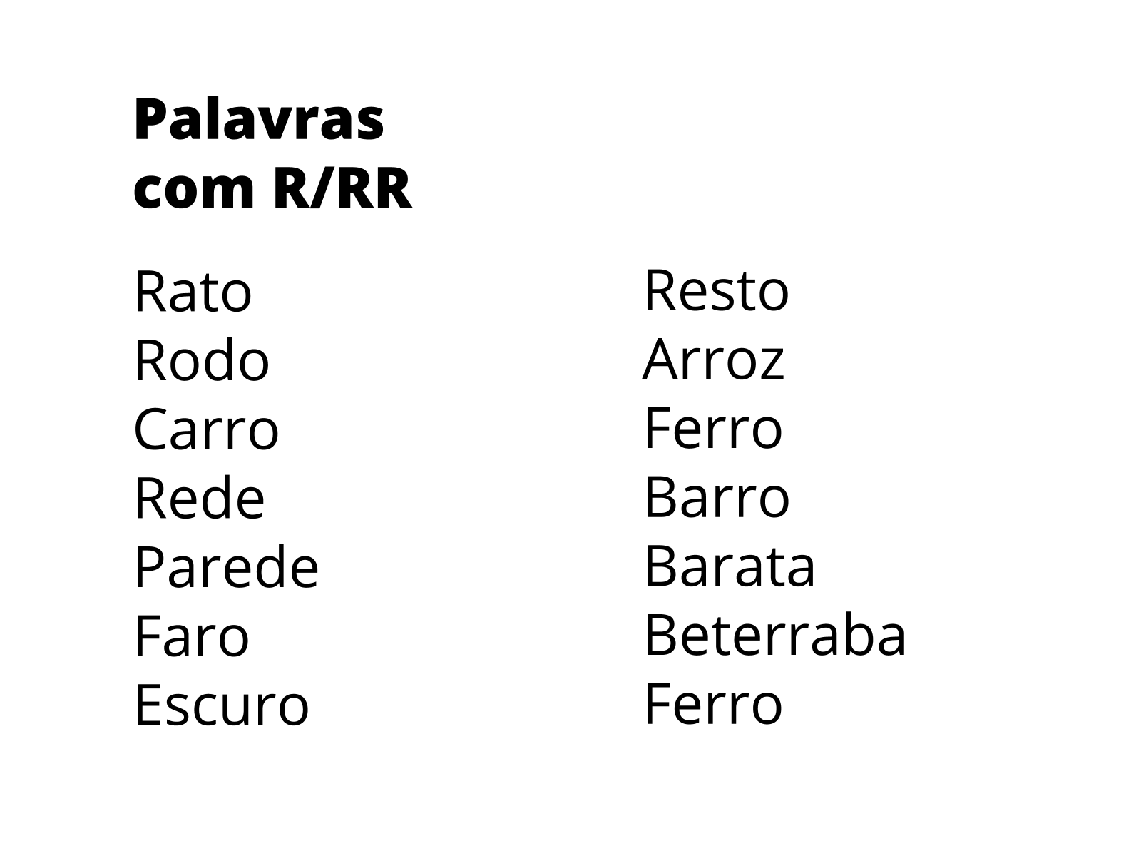 R ou RR? - Planos de aula - 3º ano - Língua Portuguesa