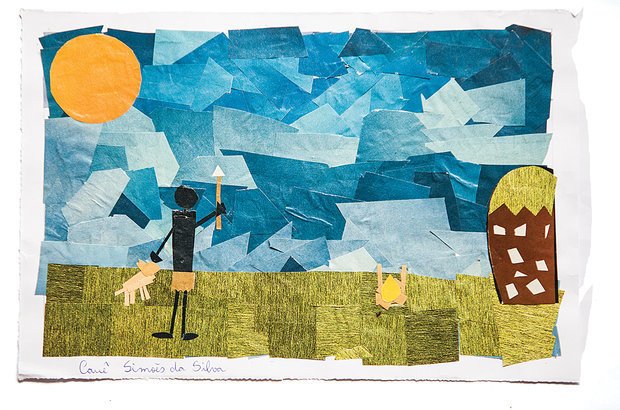 Para sistematizar o saber, a turma produziu textos e mosaicos sobre os sambaquieiros. Marcelo Almeida