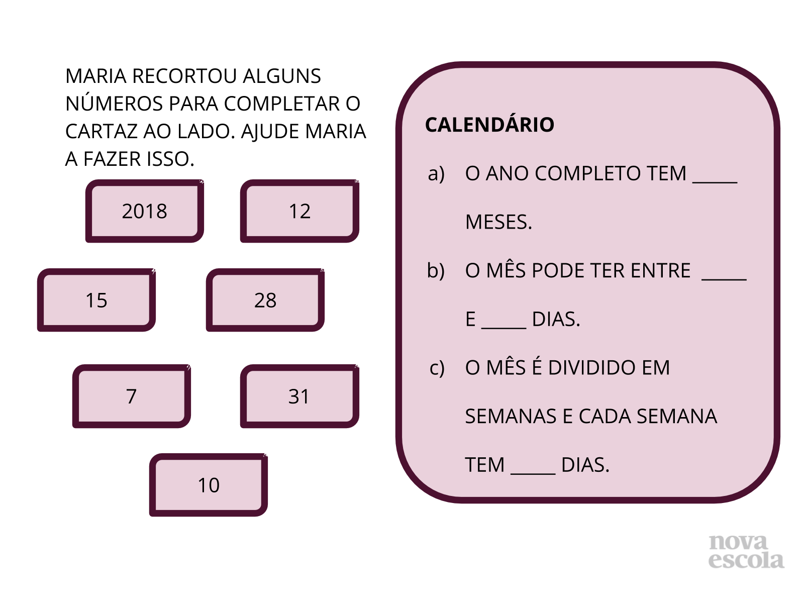 Intervalo De Tempo Calendario Planos De Aula 3º Ano