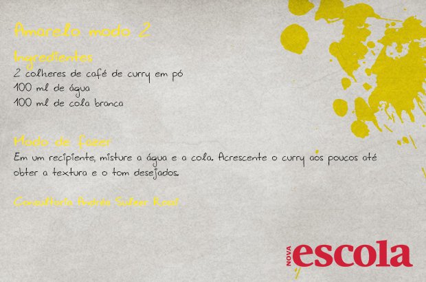 Amarelo (modo 2) Receita natural de tinta amarela