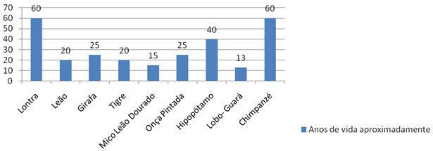 Tempo aproximado de vida de alguns mamíferos