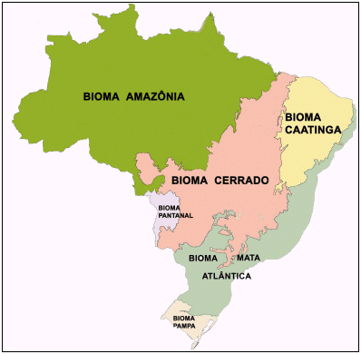 Mapa de biomas do Brasil