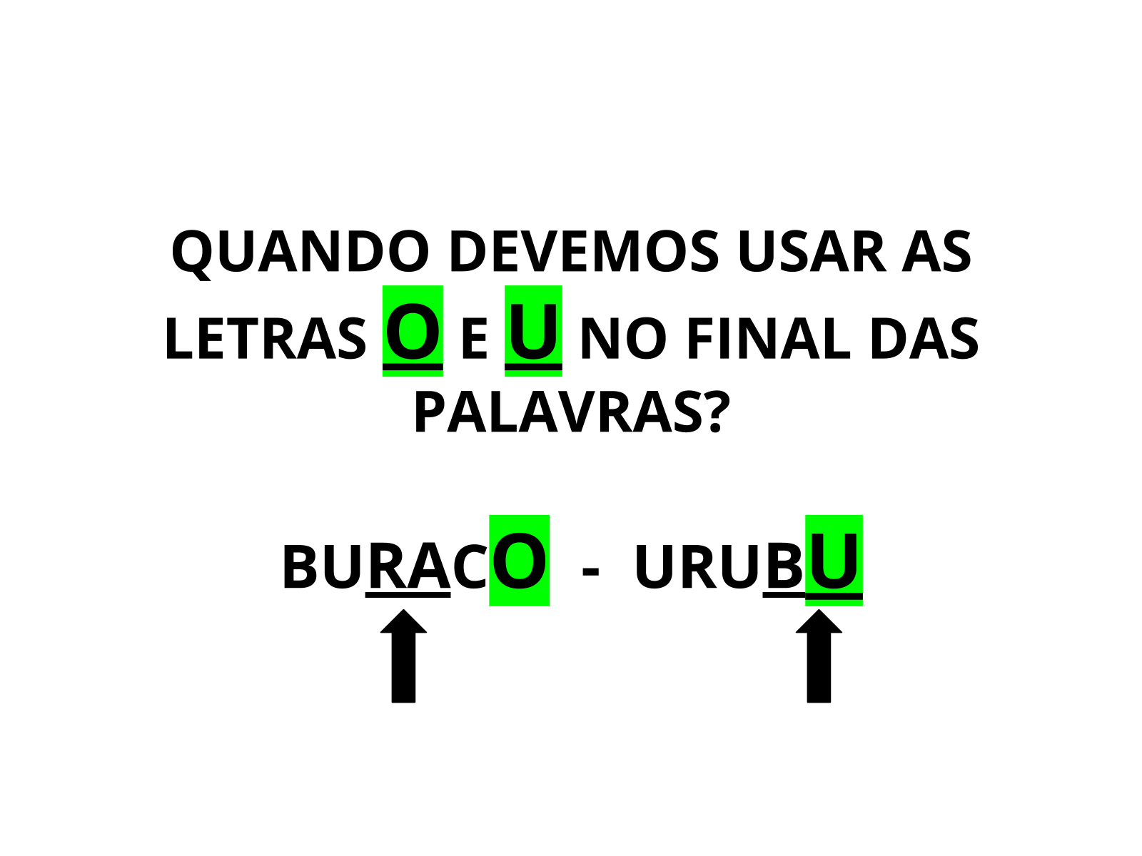 Plano de aula - 2º ano - Revisando: O e U em final de palavras