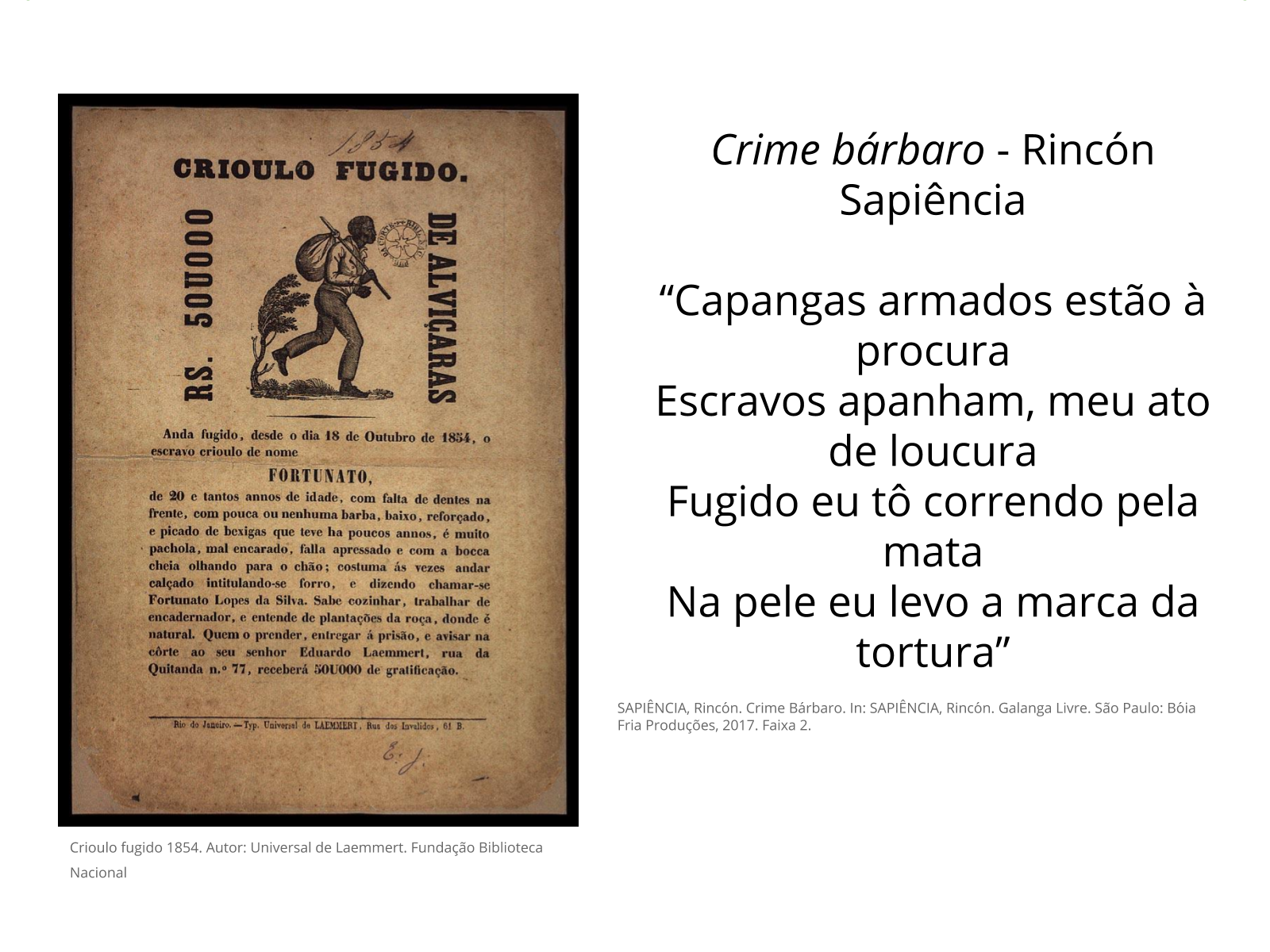 Plano de aula - 8º ano - “Negro fujão”: as formas de resistência à ...