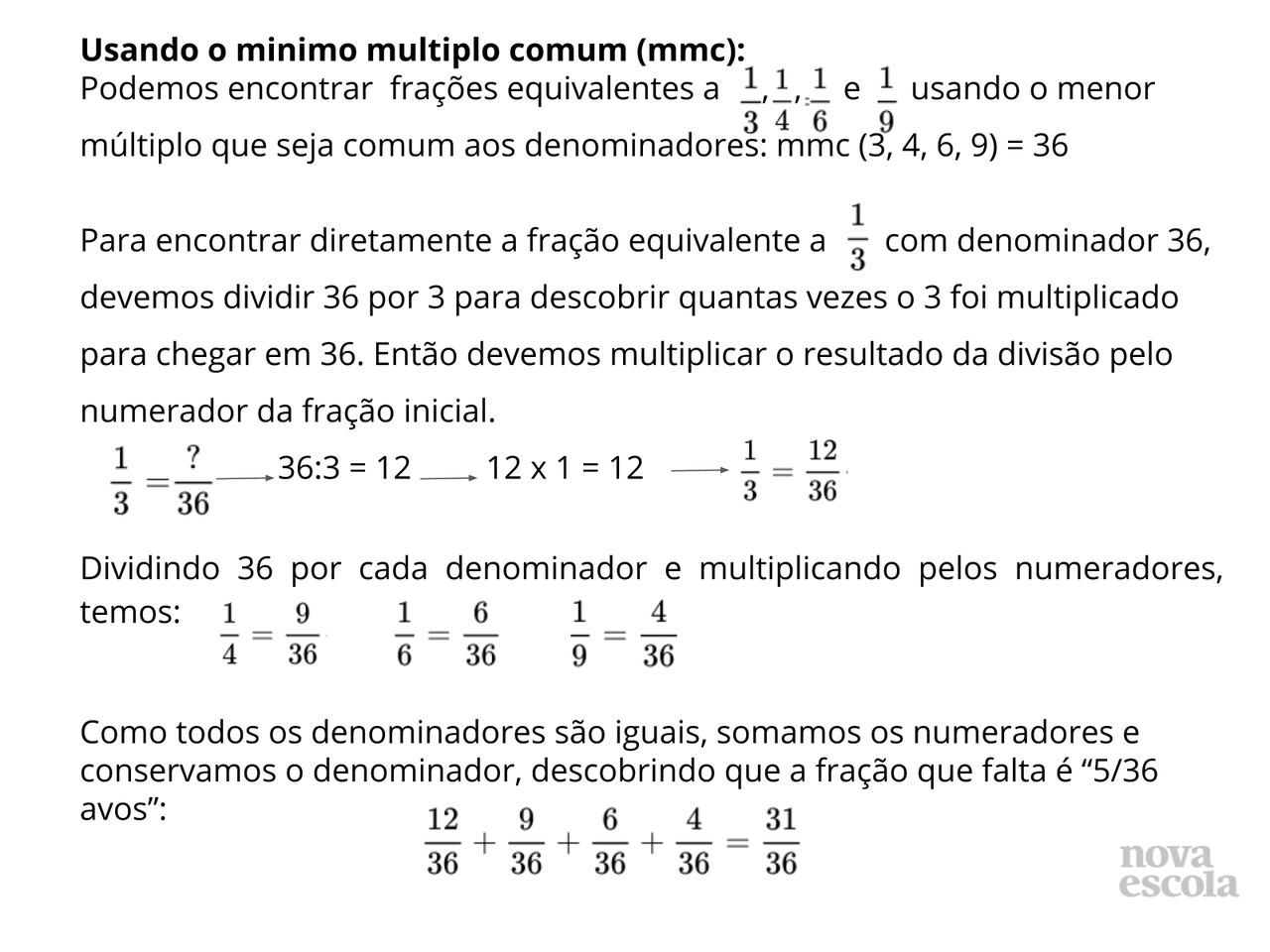 Calcule A Adição E Subtração De Frações