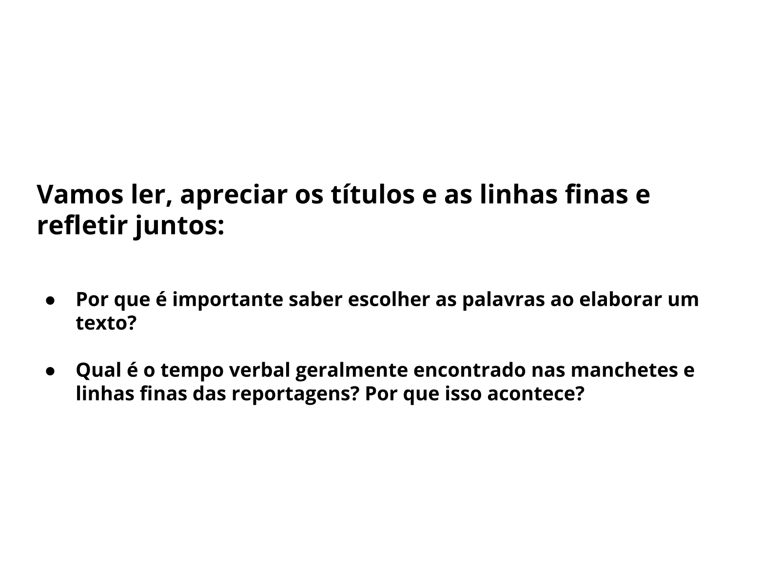 Plano de aula - 5º ano - Elaborar o título e a linha fina de textos ...