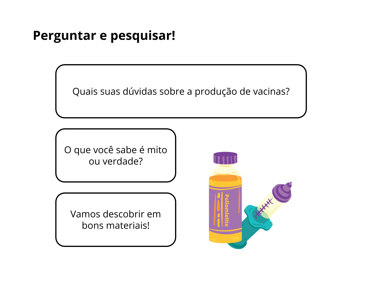 Plano de aula - 7o ano - A tecnologia na produção das vacinas