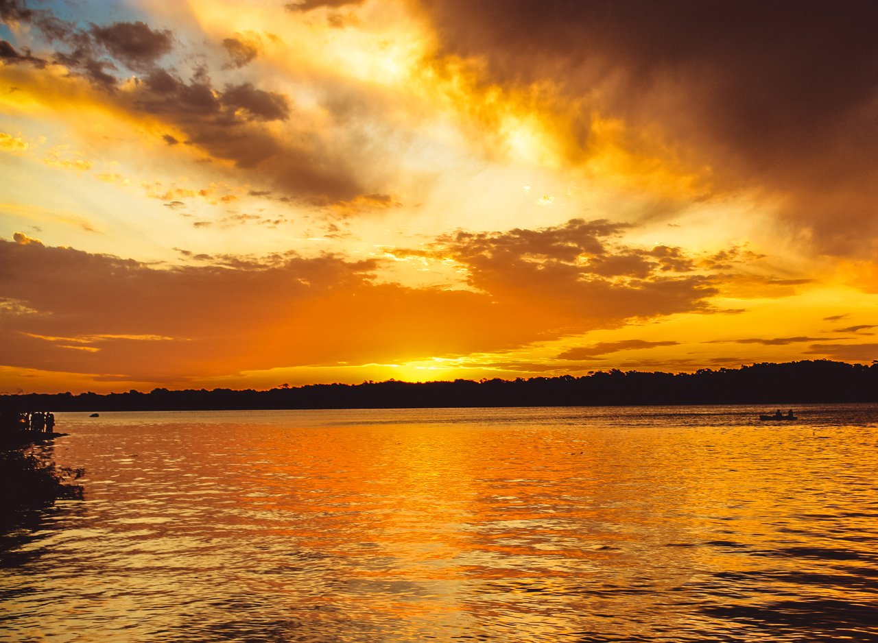 Por do sol no Rio Uruguai em São Borja, Rio Grande do Sul