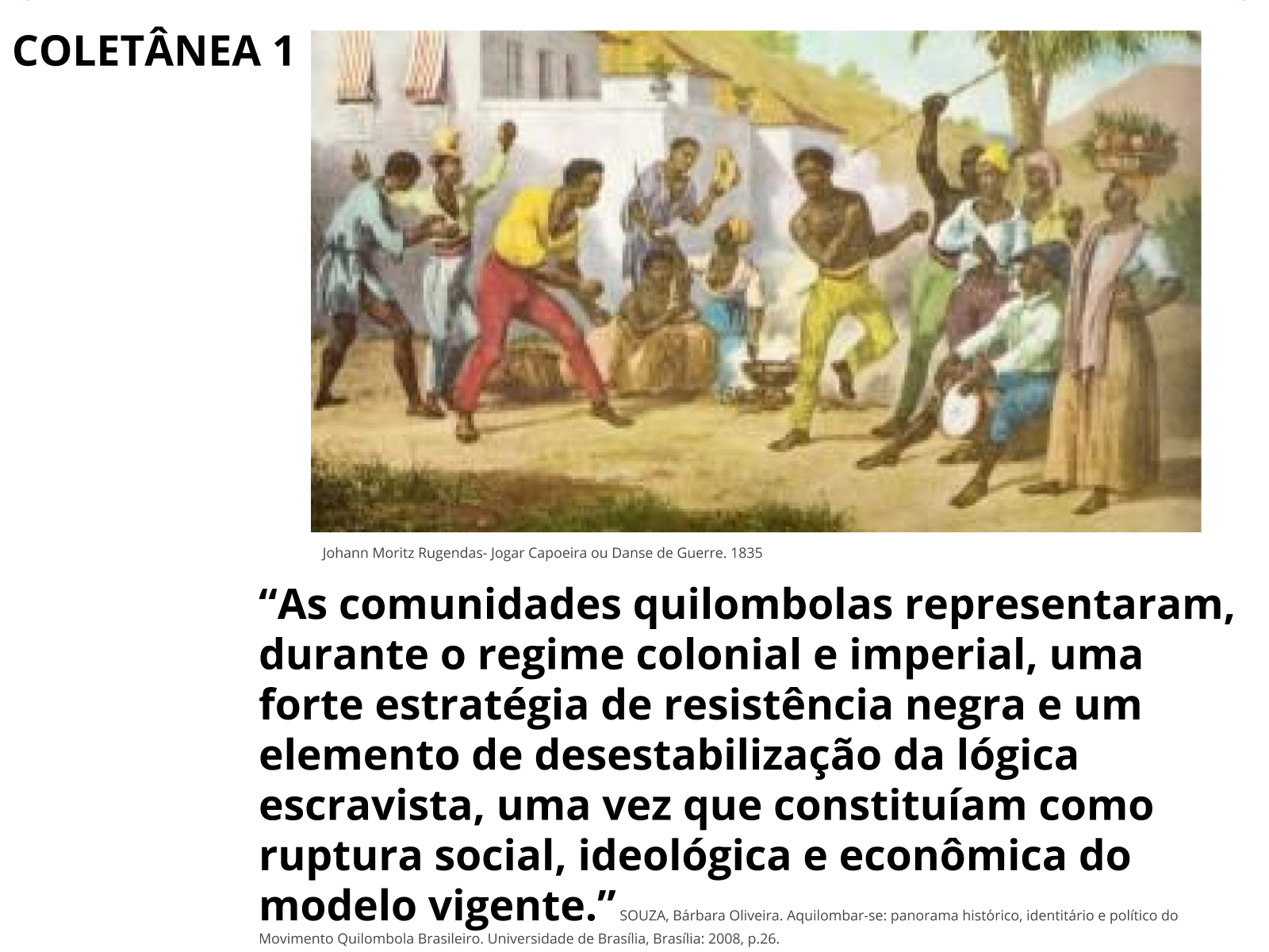 Plano de aula 8º ano Quilombos