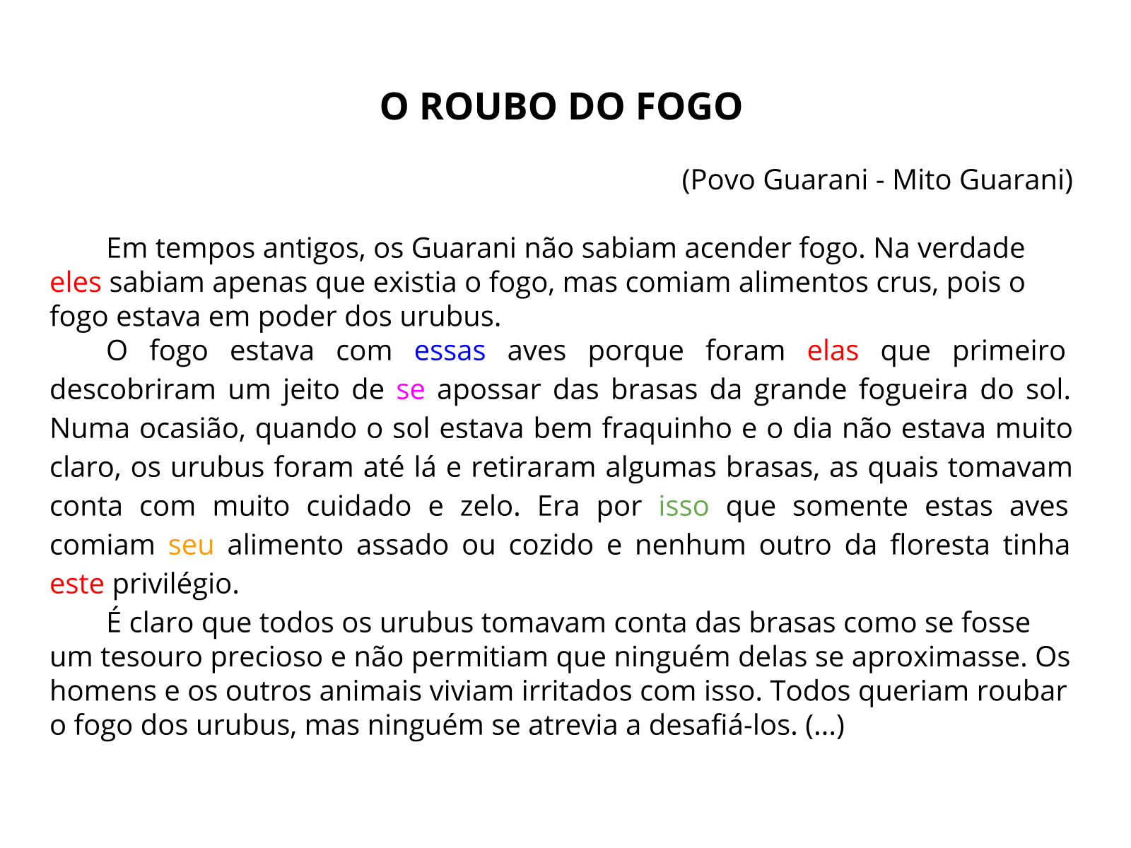 O Que As Palavras Destacadas Têm Em Comum