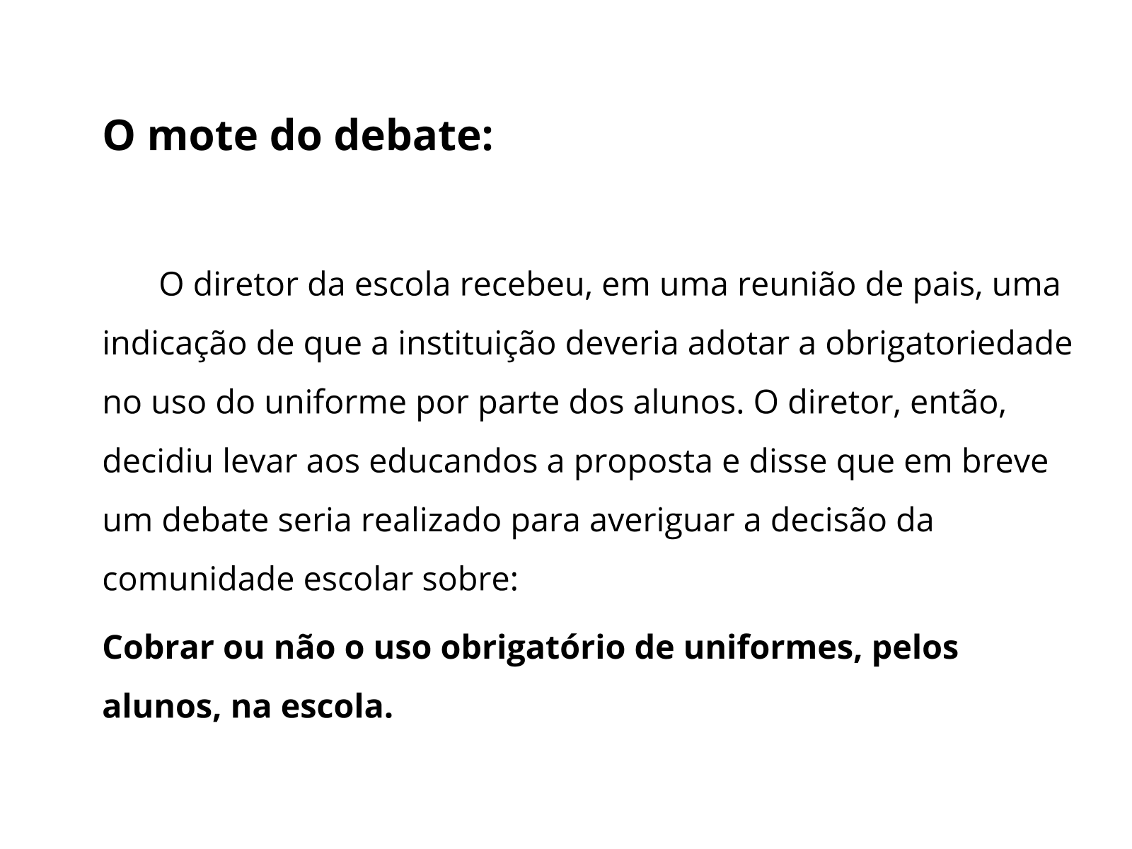 Planejamento de um debate - Planos de aula - 7º ano - Língua Portuguesa