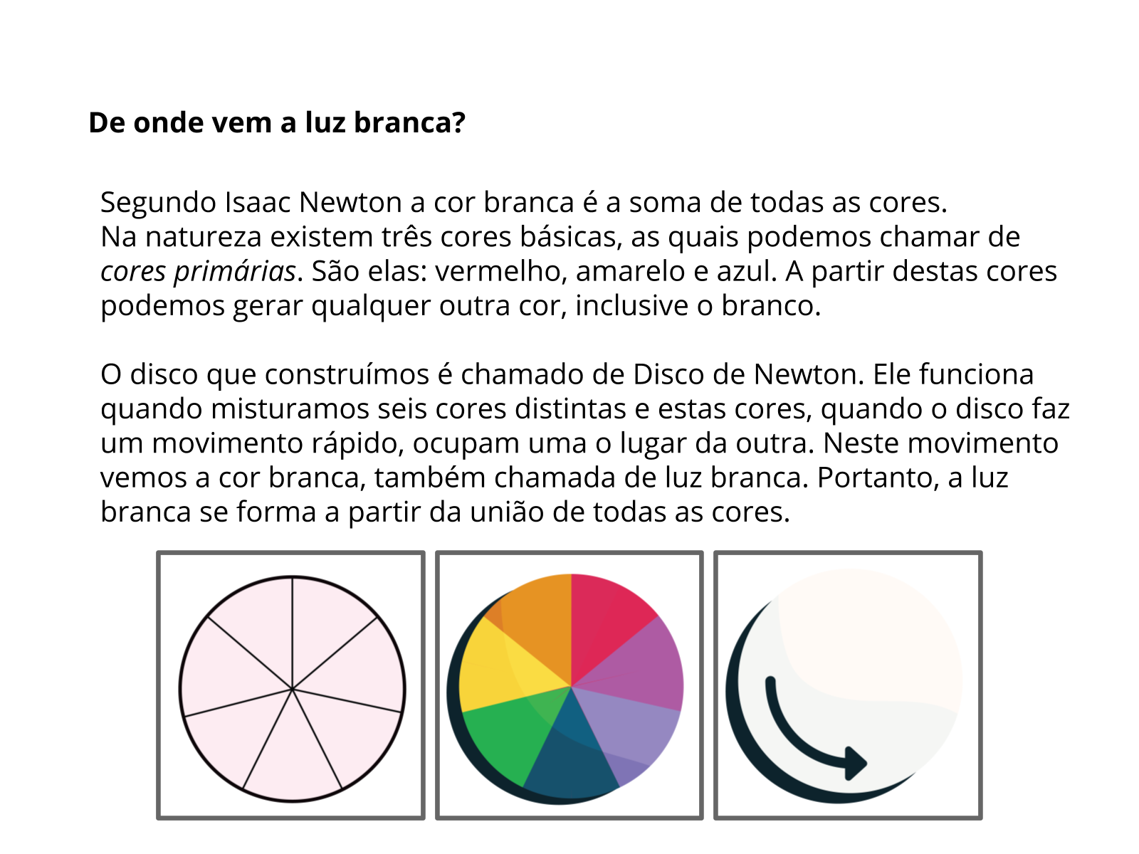 Plano de aula - 3o ano - Composição da luz branca