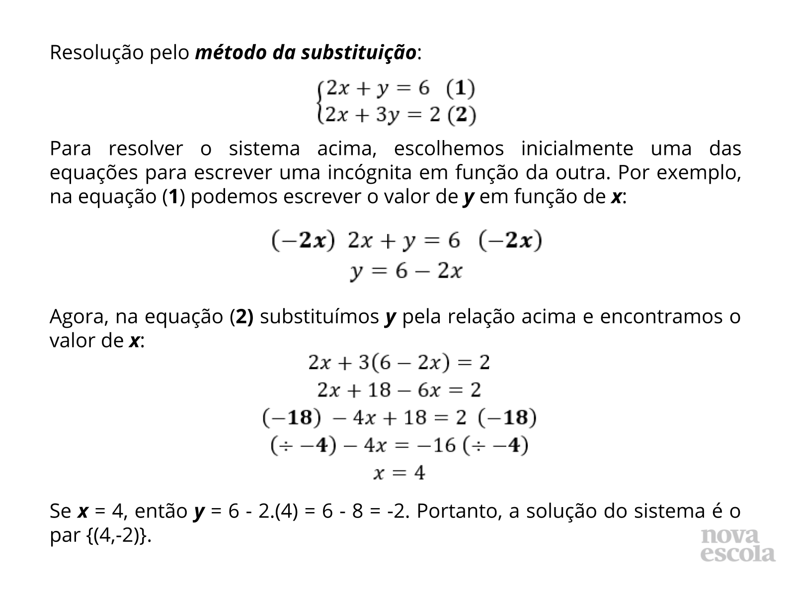 SISTEMA DE EQUAÇÕES do 2º grau SUBSTITUIÇÃO