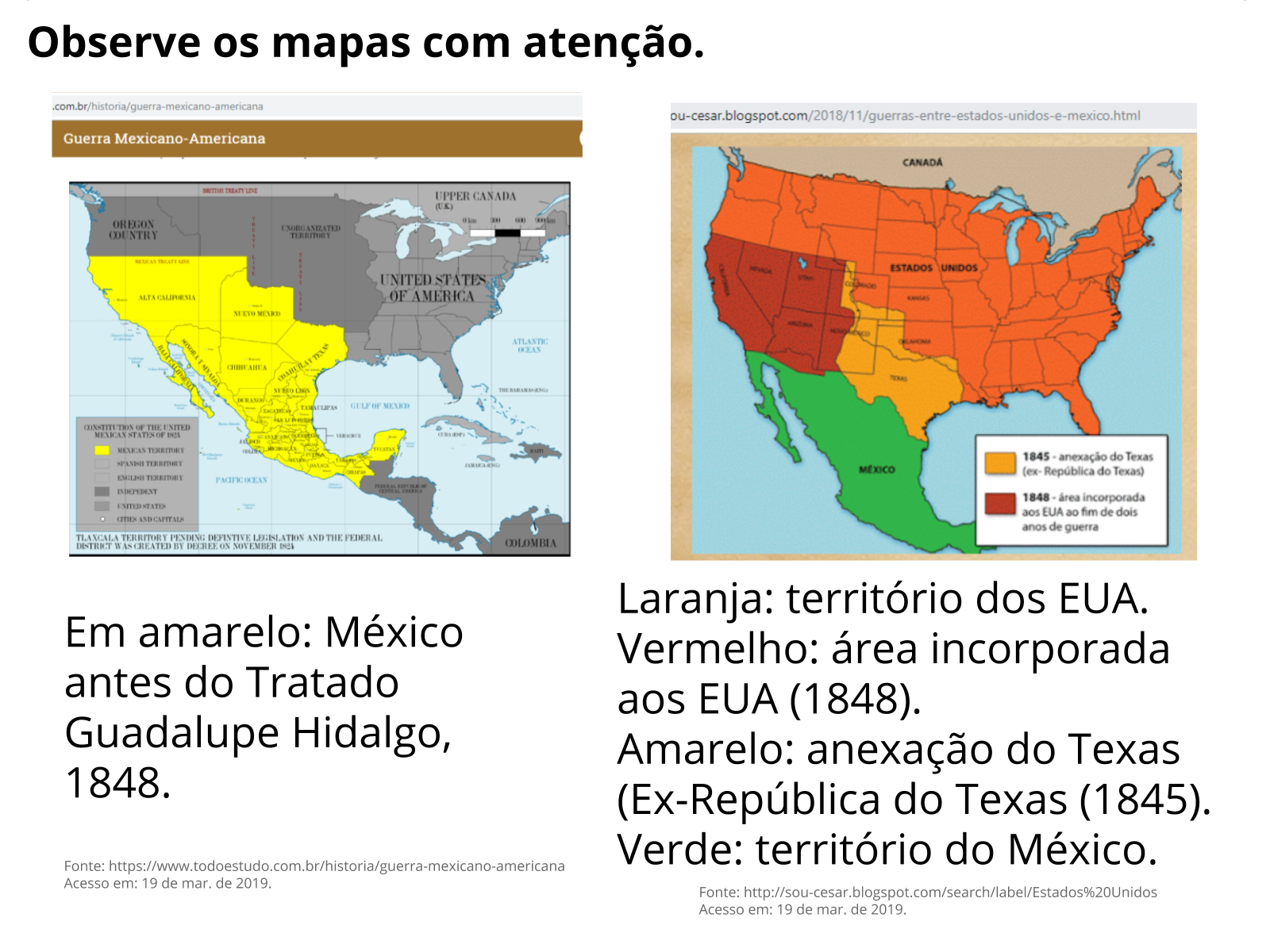 Plano De Aula 8º Ano A Doutrina Do Destino Manifesto E As Anexações Dos Eua Sobre O México