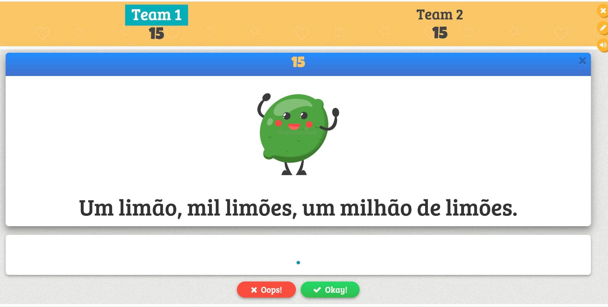 Jogo de leitura de trava-línguas. Print 06.