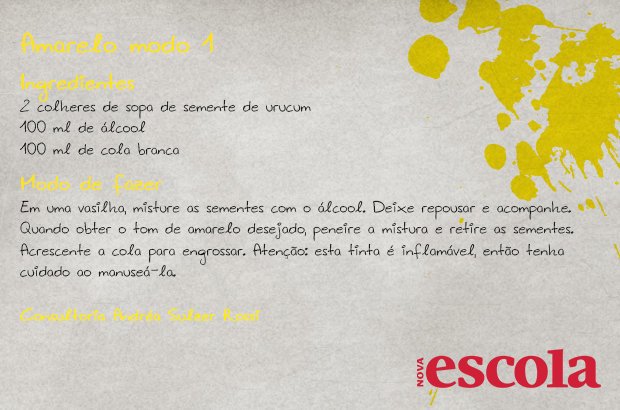 Amarelo (modo 1) Receita natural de tinta amarela