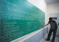 O JEITO DE CADA UM No quadro, alunos experimentam várias estratégias de resolução de problemas. Foto: Léo Drumond