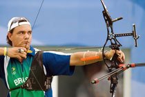 Luiz Gustavo Trainini na competição de Tiro com Arco, realizada no Olympic Green Archery, nos XXIX Jogos Olímpicos de Beijing 2008. Foto: Alaor Filho / Divulgação COB