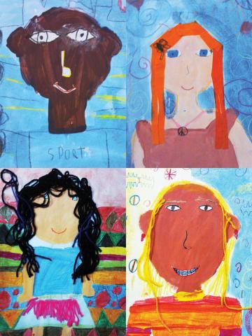 Montagem com trabalhos dos alunos da Escola Conviver
