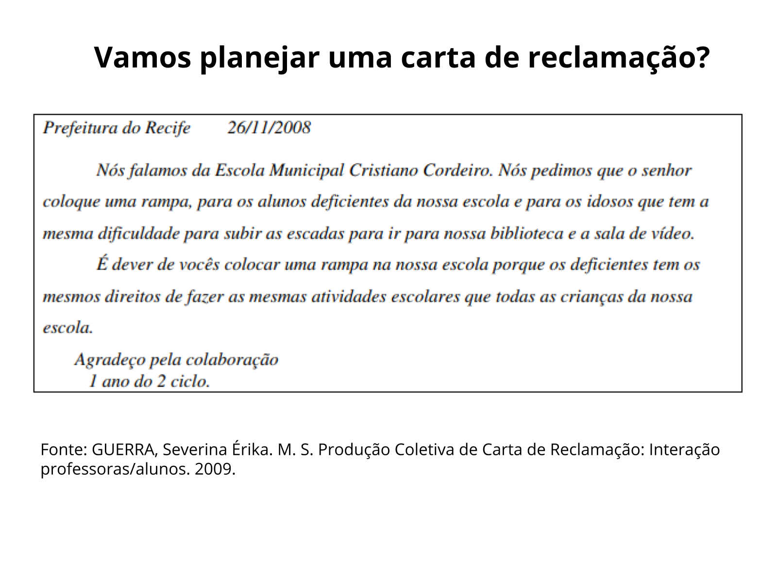 Exemplo De Carta De Reclamação Para Escola