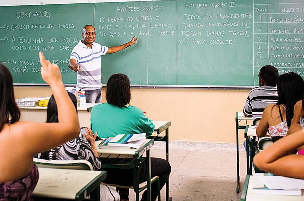 As descobertas da classe foram sistematizadas coletivamente. Ramón Vasconcelos
