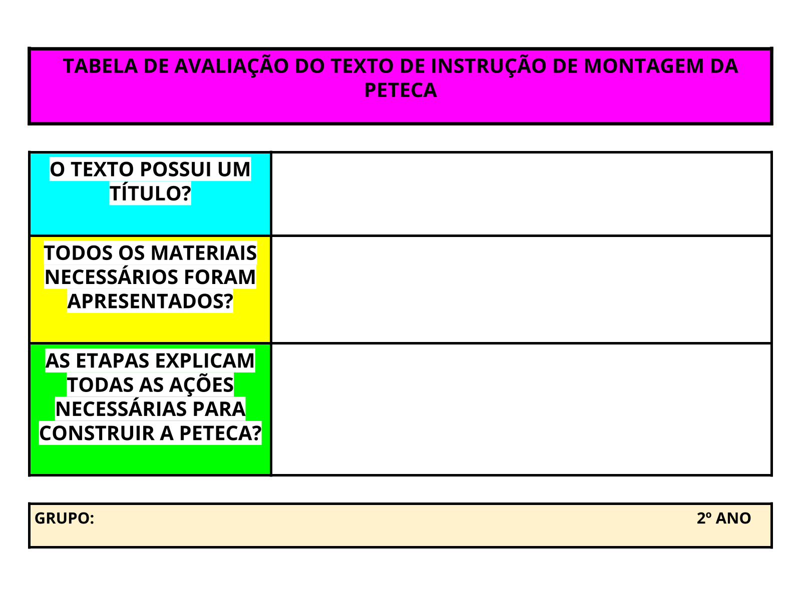 Editando um texto de Instrução de Montagem - Planos de aula - 2º ano ...
