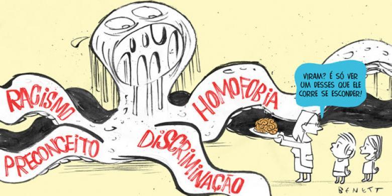 Charge sobre Educação e o combate à discriminação