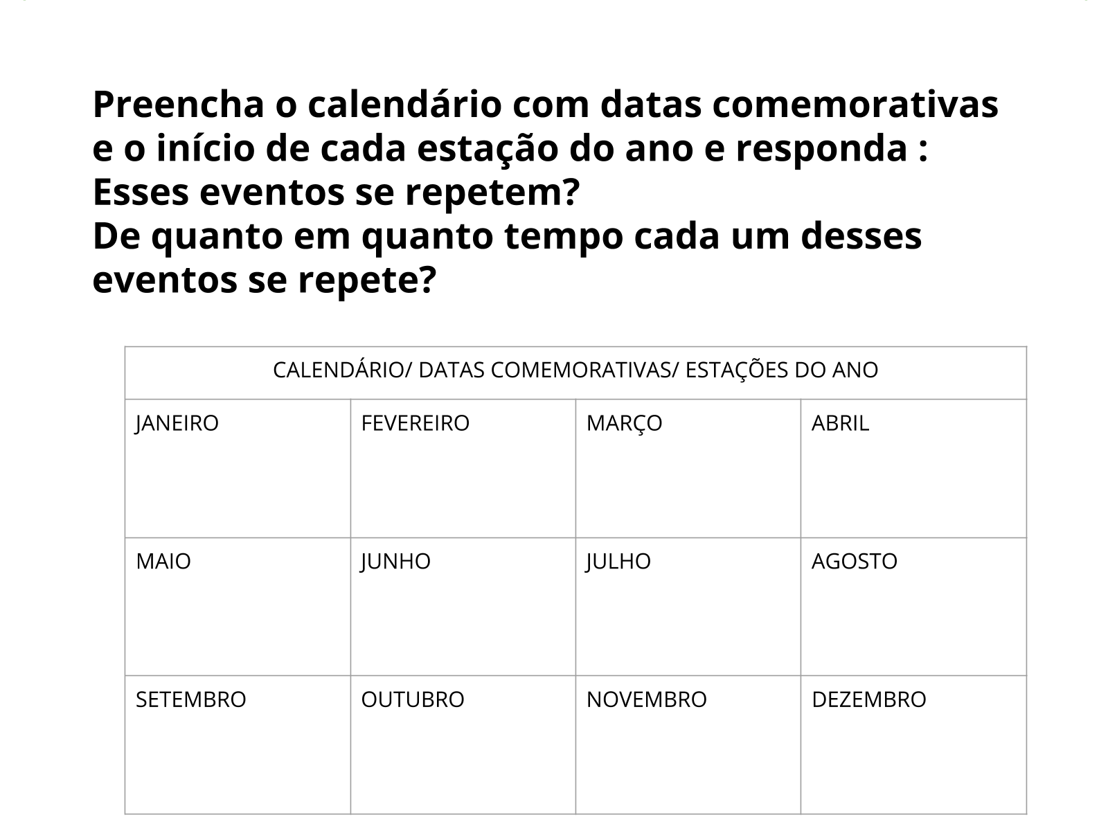 ATIVIDADE DE HISTÓRIA - O TEMPO - TUDO SALA DE AULA - História