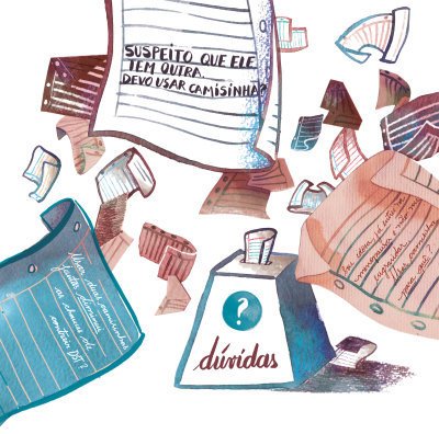 As muitas questões da classe sobre Aids. Ilustração: Elisa Carareto
